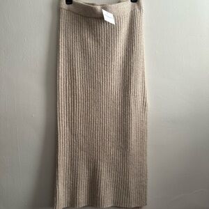 American Eagle Outfitters Tan Ribbed Maxi Skirt